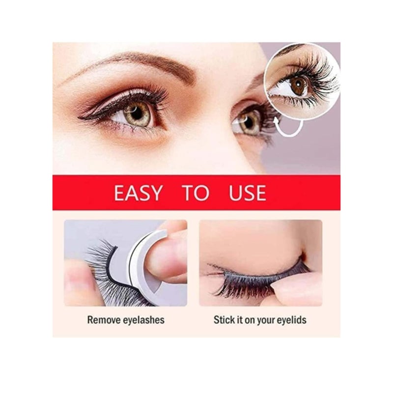 SOLARAE Reusable Self-Adhesive Eyelashes No Eyeliner or Glue Needed, False Lashes Stable and Easy to Put On, Natural Look and Waterproof Fake Eyelashes, Perfect Gift for Women (2-Pairs) - Image 3