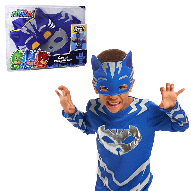 PJMASKS PJ Masks Turbo Blast Catboy Dress Up and Pretend Play Set, Includes Full Body Outfit and Matching Fabric Mask, Kids Toys for Ages 3 Up by Just Play - Image 1