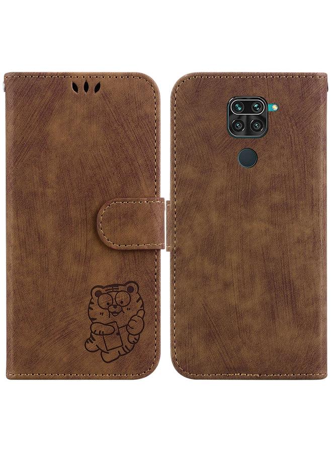The Bros Case For Xiaomi Redmi Note 9 / 10X 4G Little Tiger Embossed Leather Phone Case