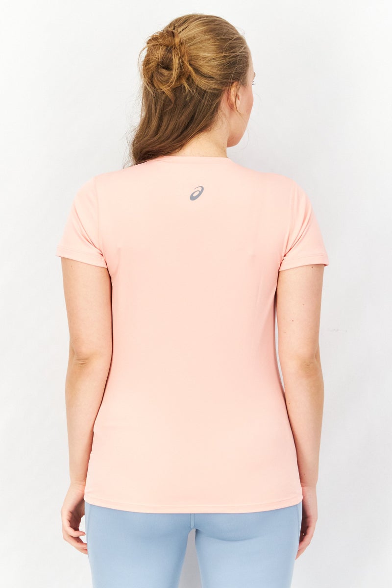 asics Women Sportswear Fit Short Sleeve Brand Logo Running Top, Pink - Image 4