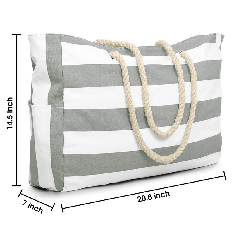 Becokan Beach Bags for Women Large Waterproof Beach Tote Bag Zipper Beach Bags Waterproof Sandproof Swim Pool Bag Large Tote - Image 4