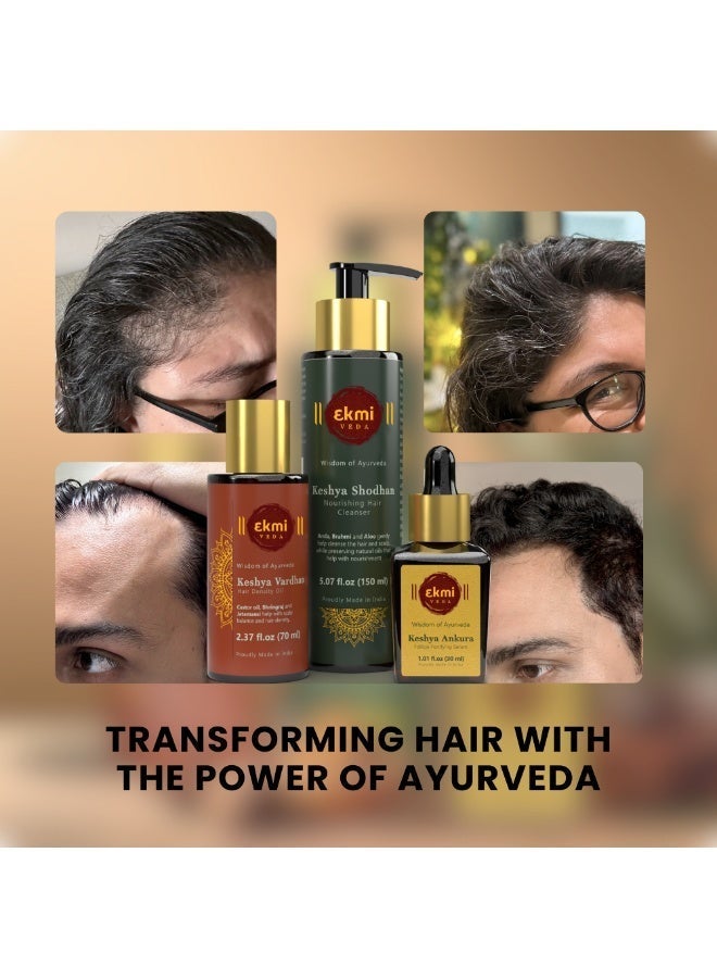 Ekmiveda Hair Growth Combo With Natural DHT Blockers & Ayurvedic Herbs- Redensyl, Amla, Bhringraj, Castor, Rosemary. Sulfate & Paraben Free Hair Thickening Shampoo - Image 5