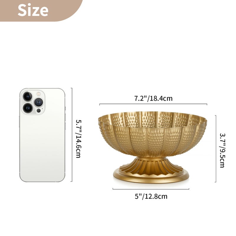 NUPTIO Small Gold Vases for Centerpieces: Brass Compote Vases for Flowers - Metal Pedestal Bowl Decor for Wedding Table Home Set of 2 - Image 5