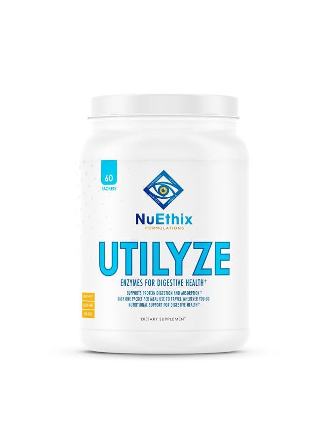 NuEthix Formulations - Utilyze Enzymes for Digestive Wellness, Dietary Supplement for Nutrient Absorption, 60 Travel Packets - Image 1