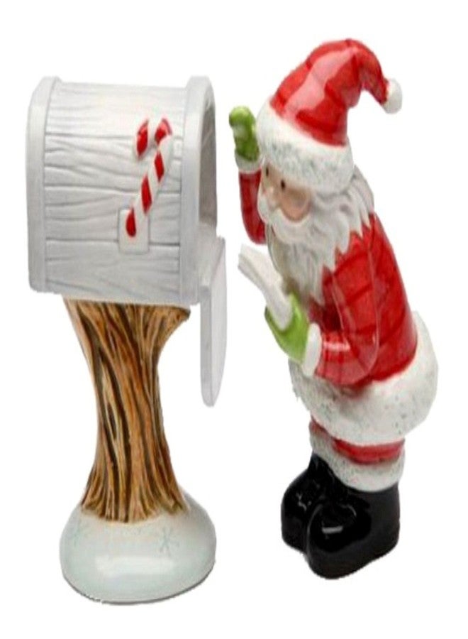 3.25 Inch Santa Claus Checking the Mailbox Salt and Pepper Shakers