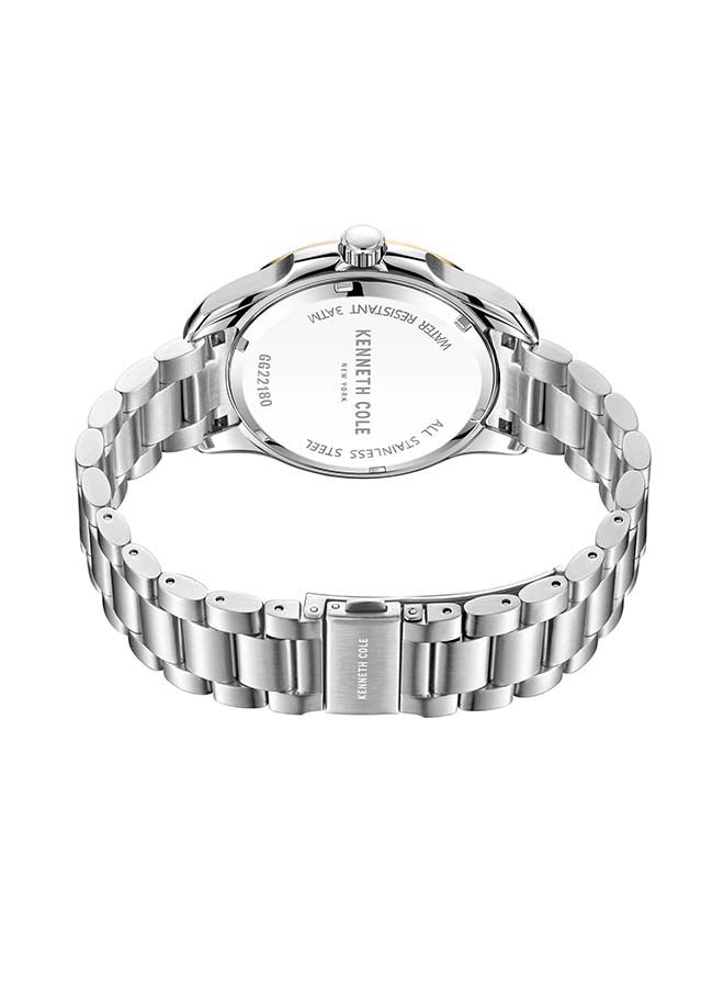 Kenneth Cole New York ساعة أنالوج كوارتز فضية بقطر 44 مم للرجال كلاسيكية عصرية - Image 2