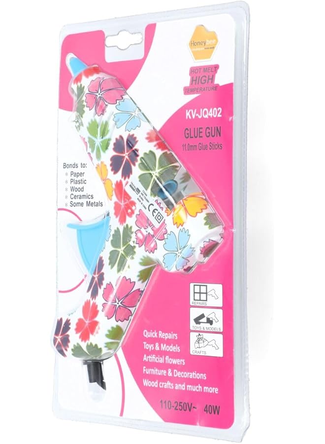 إيروريكس مسدس غراء سهل الاستخدام بقوة 40 واط و110 فولت و250 فولت مع كابل متعدد الألوان بطول 1.4 متر - Image 3