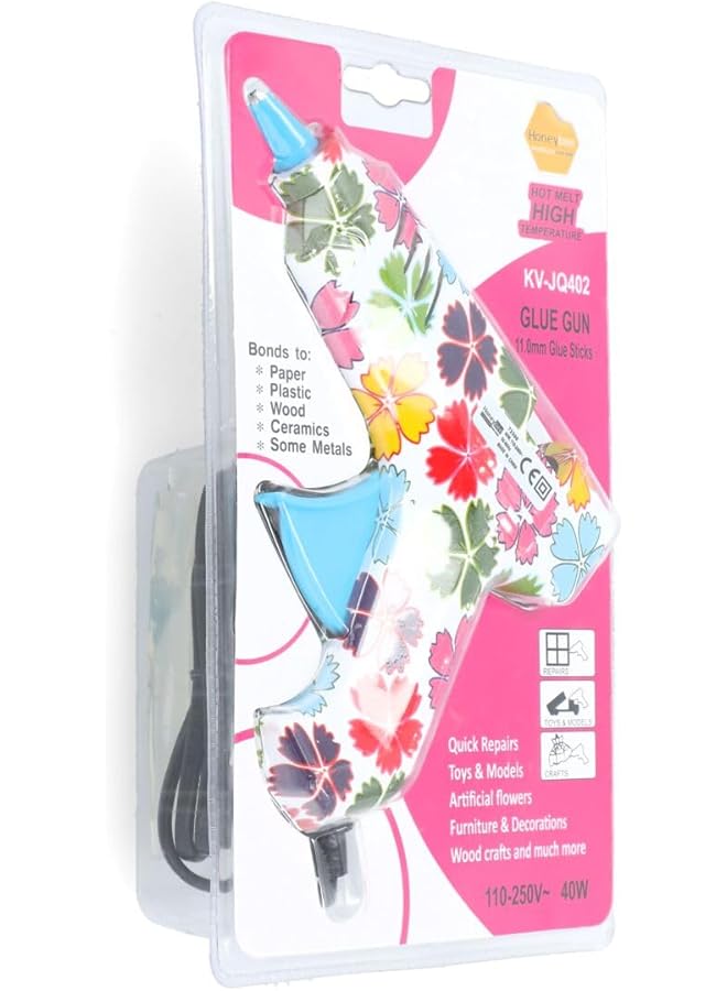 إيروريكس مسدس غراء سهل الاستخدام بقوة 40 واط و110 فولت و250 فولت مع كابل متعدد الألوان بطول 1.4 متر - Image 2