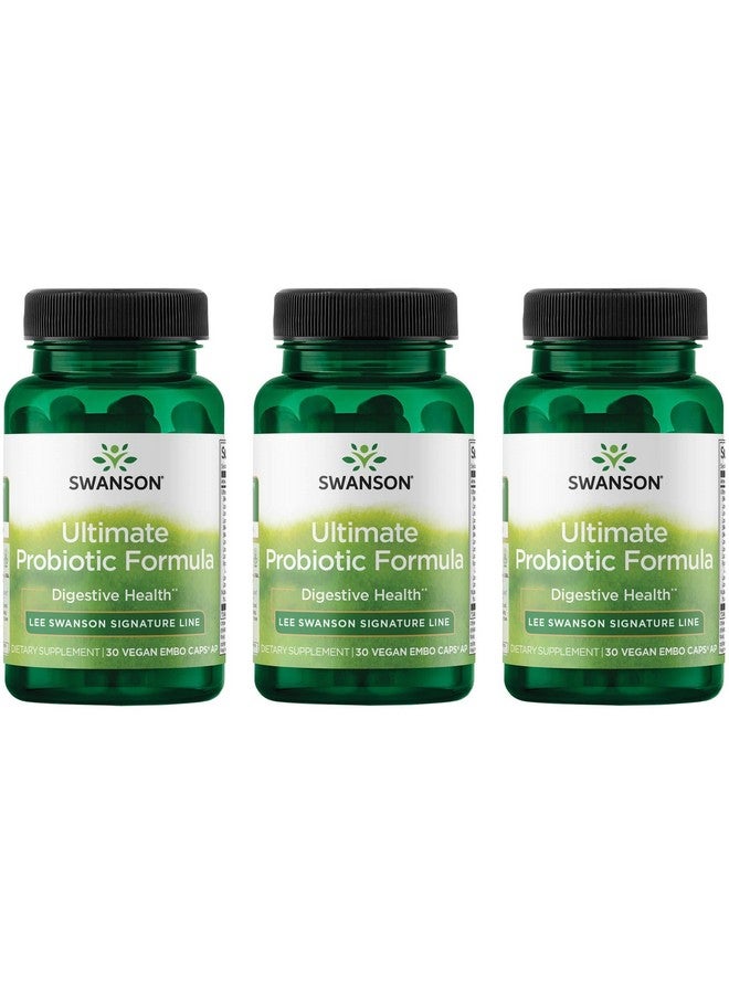 Swanson Ultimate Probiotic Formula Digestive Health Immune System Support 66 Billion CFU Prebiotic NutraFlora scFOS 30 DRcaps Veggie Capsules (Caps) (3 Pack)