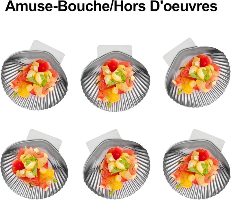 Outset Grillable Shells, All Purpose Grillable Stainless Steel Sea Shells, Set of 12 - Image 4