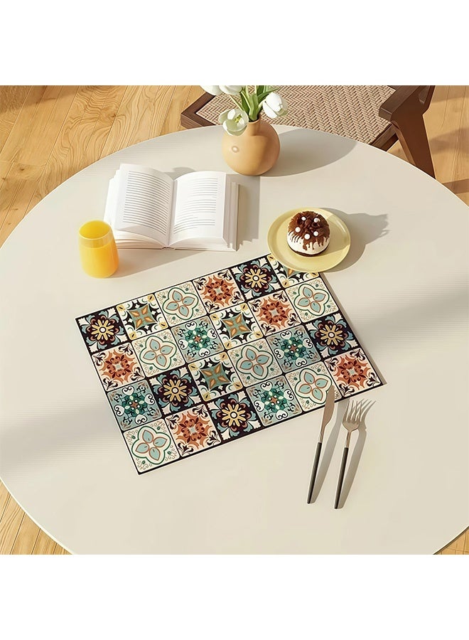 Peachjoy Boho Quick-Dry Coffee Mat Non-slip Absorbent Microfiber Countertop Protector for Coffee Machines and Coffee Pots, Multi-color Floral Pattern, Very Suitable for Sink, Coffee Bars (B 20x30cm)  - Image 4