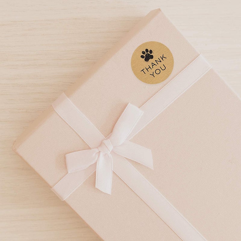 SBlabels 1.5" Round Brown Kraft Paw Print Thank You Stickers / 500 Dog Paw Print Thank You Labels Roll/Dog Cat Pet Animal Thank You Sticker/Made in The USA - Image 4