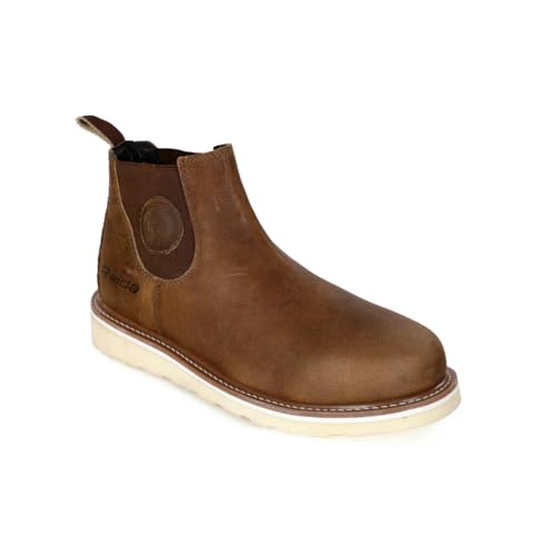 Raida Vintago Motorcycle Riding Boots | Stylish Chelsea Boot-Inspired Design | Ankle & Toe Protection | Anti-Slip Sole | Ideal for Daily Commutes & Weekend Rides (Brown, UK Footwear Size System, Adult, Men, Numeric, Medium, 8) - Image 3