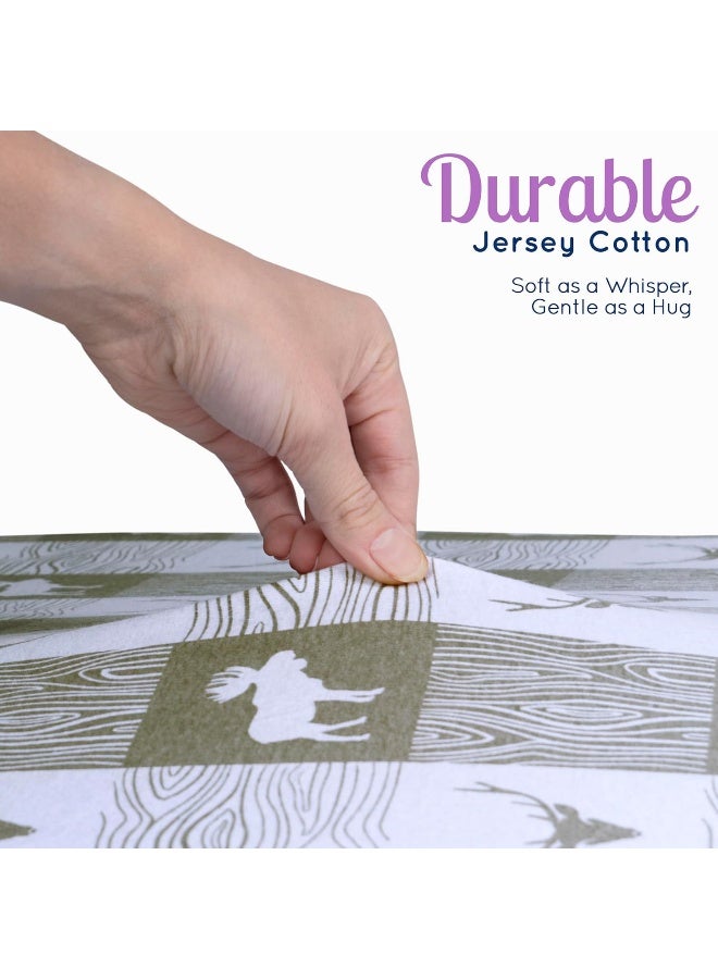 GrowWILD GROW WILD Forest Crib Sheets 3 Pack | Soft Crib Sheets for Boys and Girls | Crib Sheets Neutral Grey | Stretchy Forest Crib Sheet - Nicely Fit Crib Mattress Sheet (Forest Fun) - Image 4