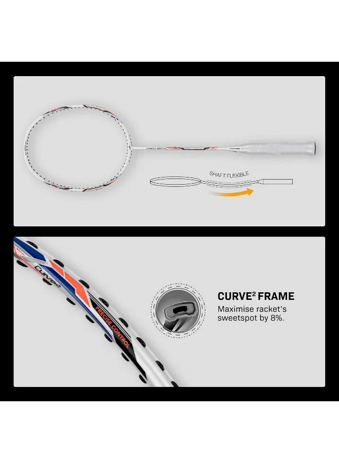 هندرد مضرب تنس الريشة باور تيك  برو جرافيت مشدود مع غطاء كامل