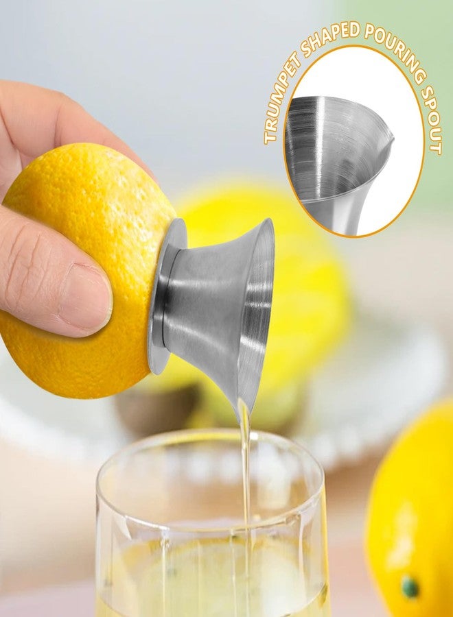 eispap 2Pcs 18/8 Stainless Steel Manual Lemon Juicer Squeezer, Easy Squeeze Small Hand Juicer and Reamer, Hand Citrus Juicer and Lemon Pourer, Screw Limes squeezer, Dishwasher Safe (2) - Image 3