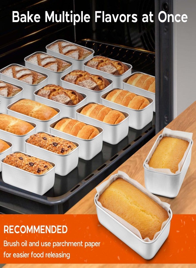 Onader Mini Loaf Pan for Baking Bread 6 Pack, 6¼ x 3⅝ Inch Stainless Steel Small Bread Loaf Pan Set, Metal Bread Tins for Meatloaf, Non Toxic & Dishwasher Safe - Image 5