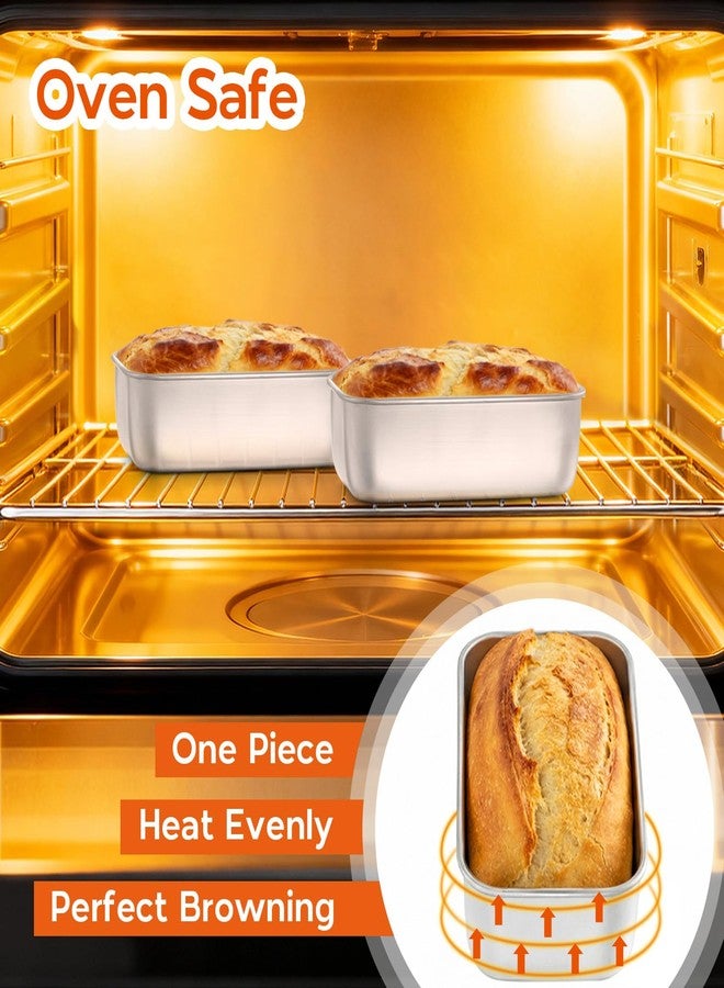 Onader Mini Loaf Pan for Baking Bread 6 Pack, 6¼ x 3⅝ Inch Stainless Steel Small Bread Loaf Pan Set, Metal Bread Tins for Meatloaf, Non Toxic & Dishwasher Safe - Image 3