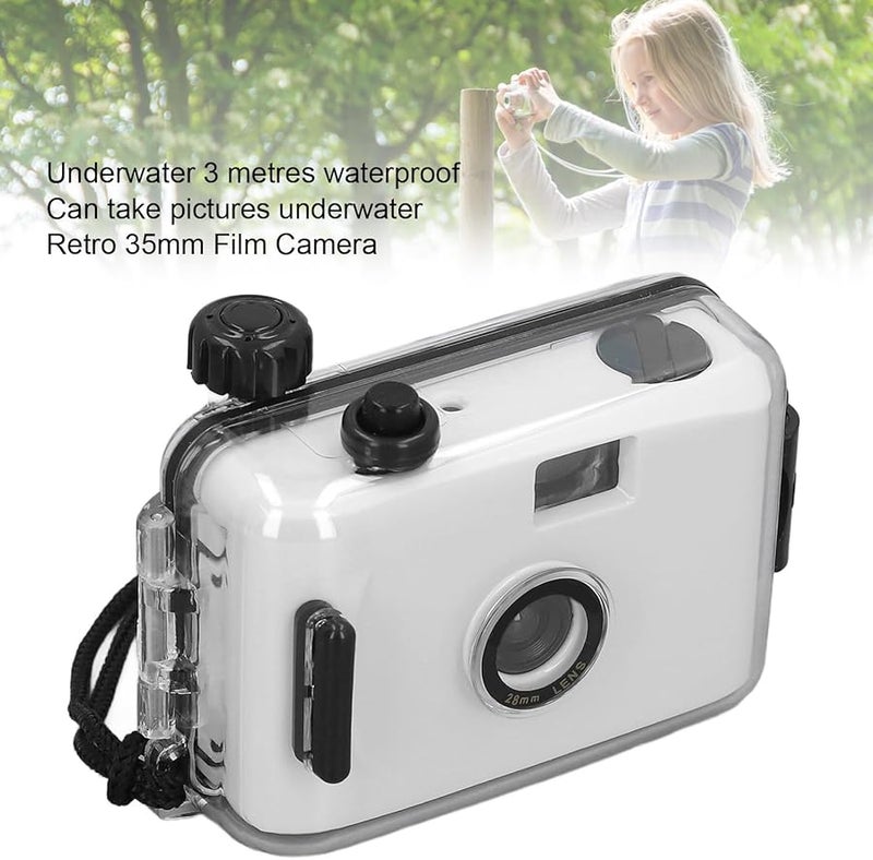 Black White 35mm Film Camera Reusable Lightweight Retro with Case 1 100s F9 28mm Lens for Snorkeling - Image 3