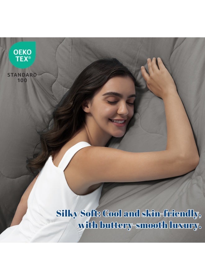 PHF 1 Piece King Arc-Chill Cooling Comforter, Soft Double-Side Q-Max>0.5 Lightweight Summer Comforter for Hot Sleepers, 274 cm x 229 cm, Charcoal - Image 3