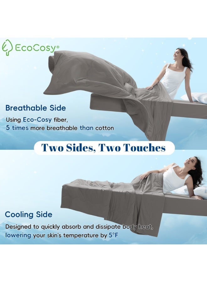 PHF 1 Piece King Arc-Chill Cooling Comforter, Soft Double-Side Q-Max>0.5 Lightweight Summer Comforter for Hot Sleepers, 274 cm x 229 cm, Charcoal - Image 4