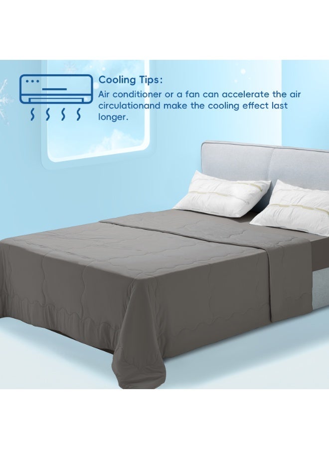 PHF 1 Piece King Arc-Chill Cooling Comforter, Soft Double-Side Q-Max>0.5 Lightweight Summer Comforter for Hot Sleepers, 274 cm x 229 cm, Charcoal - Image 2