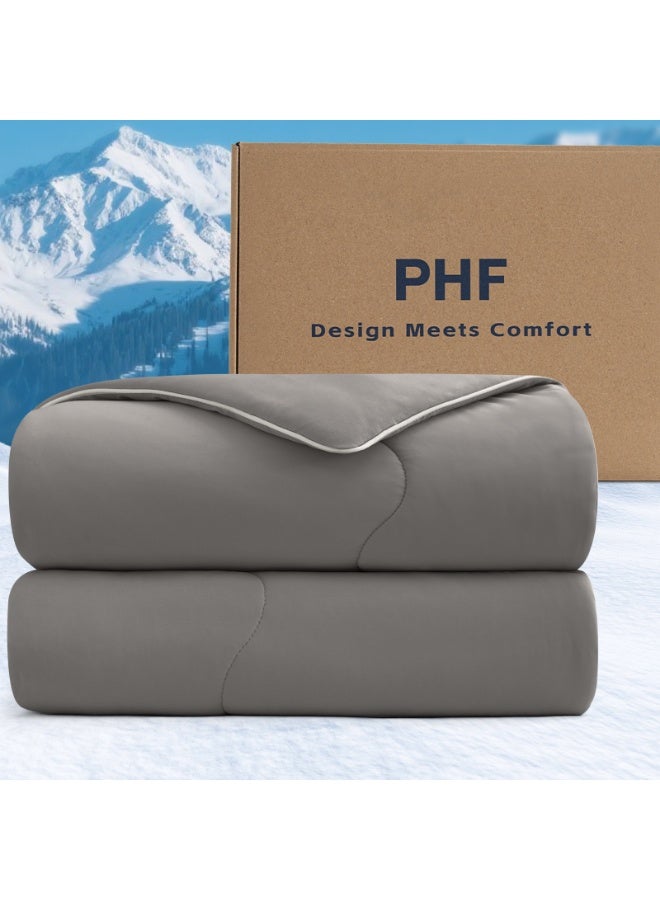 PHF 1 Piece King Arc-Chill Cooling Comforter, Soft Double-Side Q-Max>0.5 Lightweight Summer Comforter for Hot Sleepers, 274 cm x 229 cm, Charcoal - Image 1