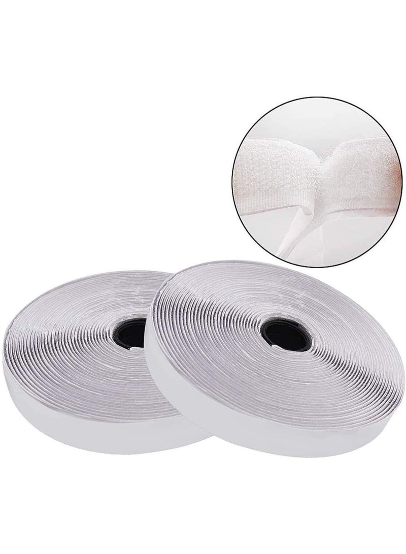 Generic Hook and Loop Tape 10M x 2CM - Heavy Duty Adhesive Velcro Strips - Reusable Sticky Back Fastening Tape for DIY, Crafts, Home (White)  - Image 1