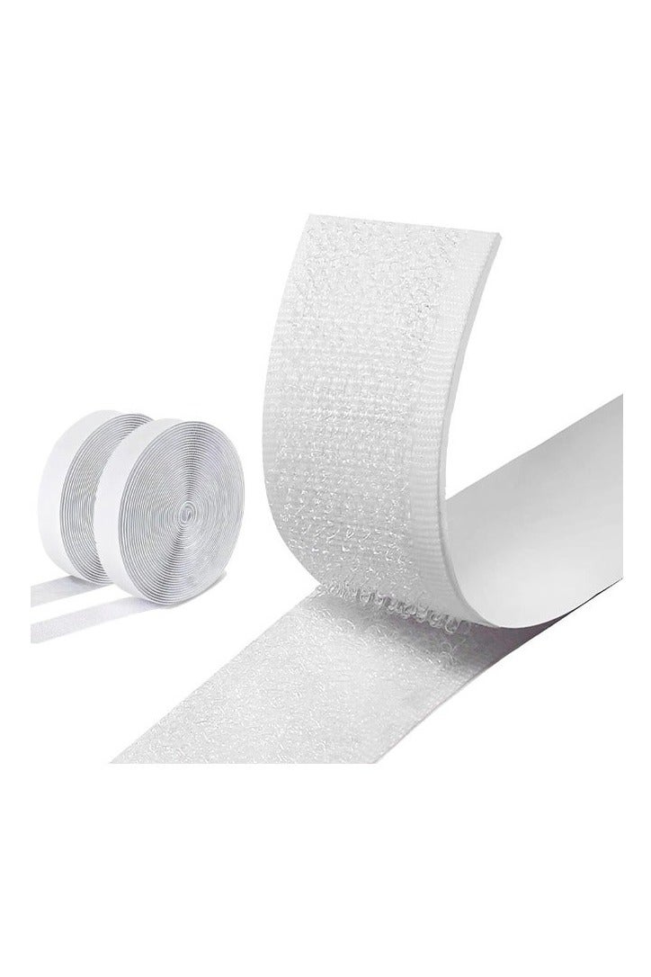 Generic Hook and Loop Tape 10M x 2CM - Heavy Duty Adhesive Velcro Strips - Reusable Sticky Back Fastening Tape for DIY, Crafts, Home (White)  - Image 1