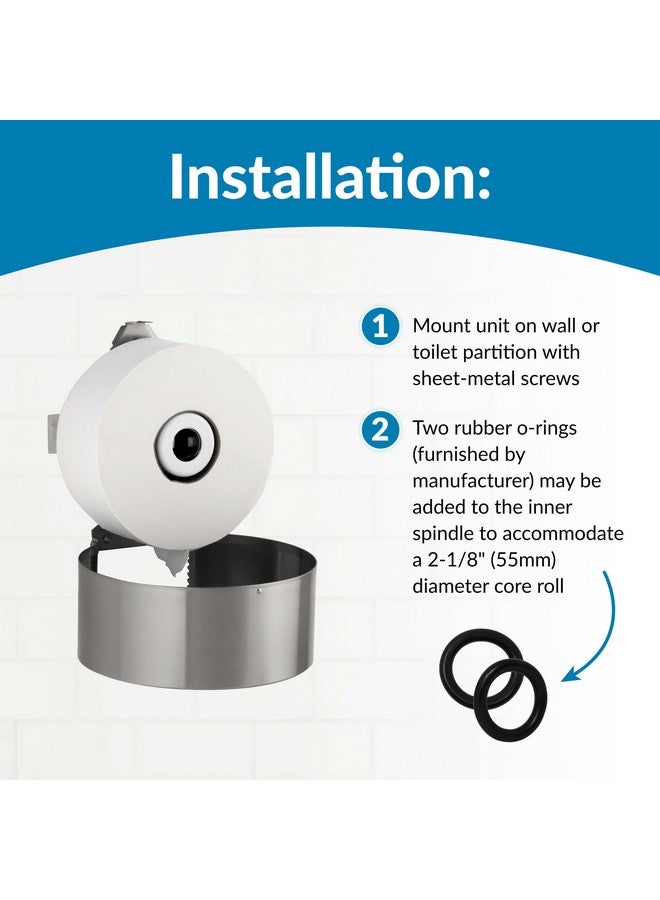 Bobrick Single Jumbo-Roll Surface-Mounted Toilet Tissue Dispenser, Satin-Finish Stainless Steel, ADA Compliant, Secure Locking Design, Versatile Roll Compatibility, Durable & Easy-Load Mechanism (Model B-2890) - Image 3