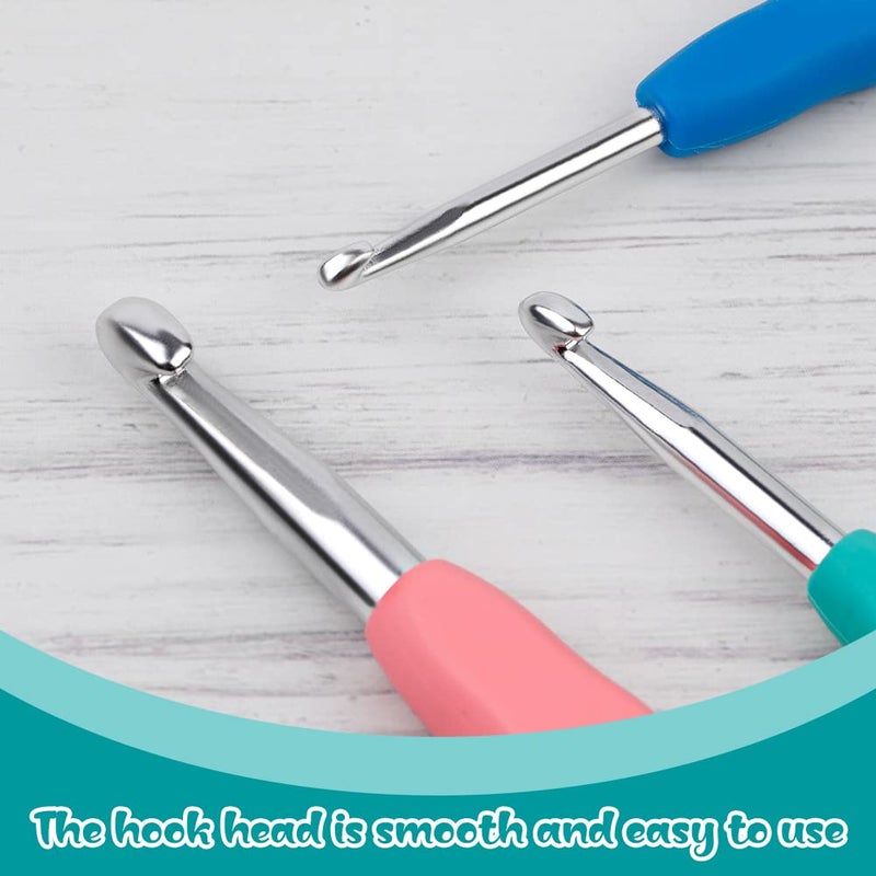 Mayboos 3 Sizes Crochet Hooks, Crochet Hooks for Arthritic Hands, 5.5 inch Long Ergonomic Crochet Needle with Soft Handle for Beginners and Crocheting Knitting Sweaters Scarves(4.0/5.5/8.0mm) - Image 3