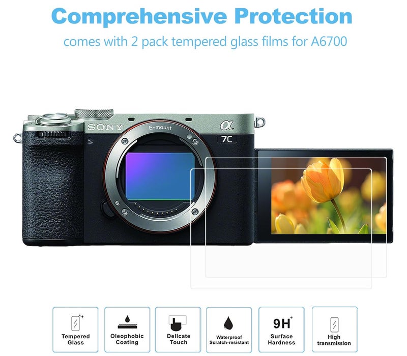 Pocoukate Case for Sony Alpha 6700 Camera, Soft Silicone Protective Cover Skin with A6700 Screen Protector Accessories for Sony Alpha 6700 Camera Silicone Case - Coffee - Image 2