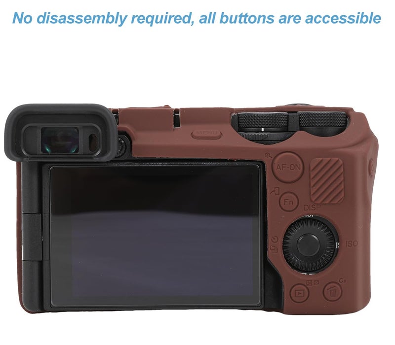 Pocoukate Case for Sony Alpha 6700 Camera, Soft Silicone Protective Cover Skin with A6700 Screen Protector Accessories for Sony Alpha 6700 Camera Silicone Case - Coffee - Image 4