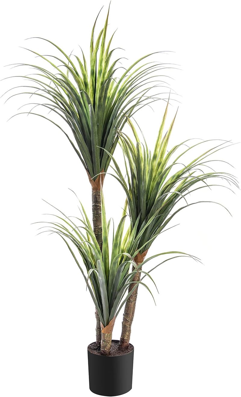 AMERIQUE Gorgeous 35 Feet Tropical Green Yucca Artificial Plant Tree with Nursery Pot Real Touch Technology 160 Leaves - Image 1