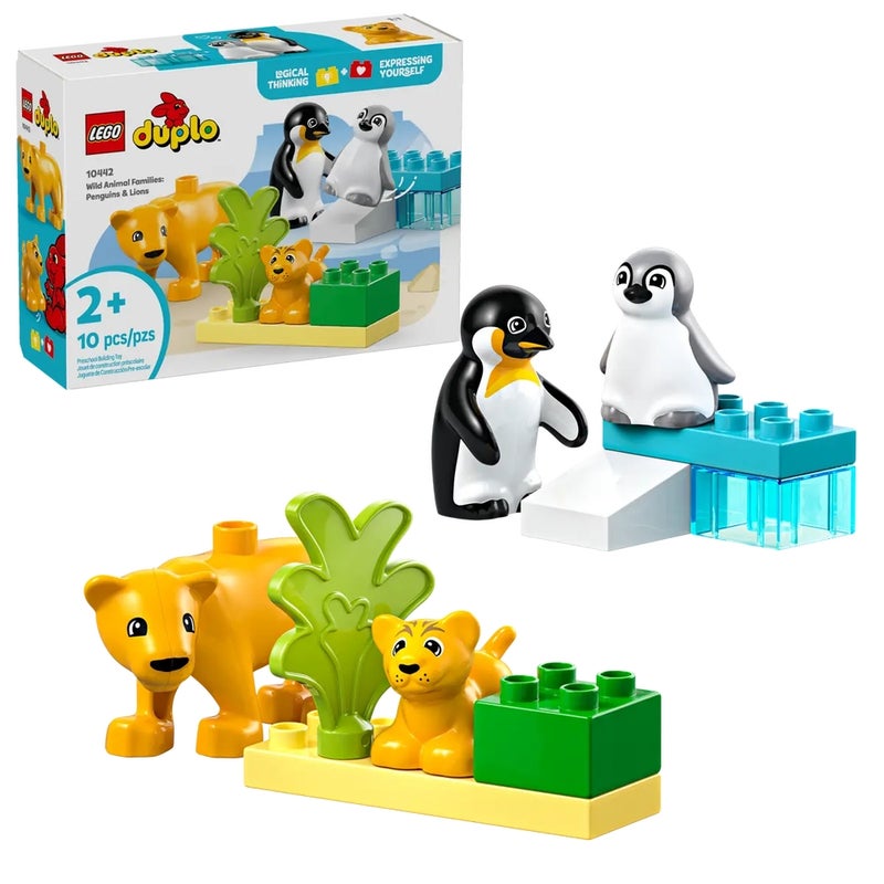 LEGO - Duplo Wild Animal Families Penguins & Lions 10 Pieces - 10442 - Image 2