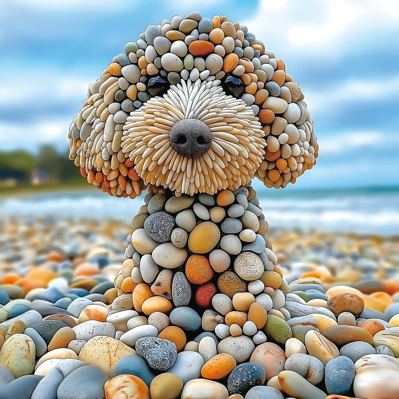 MINIWAN 500 Piece Jigsaw Puzzles for Adults Beach Stone Dog Animal Art Puzzle for Adults Challenging Fun Family Includes Poster DustFree Pieces for Puzzle Lovers Premium 23x15 - Image 3