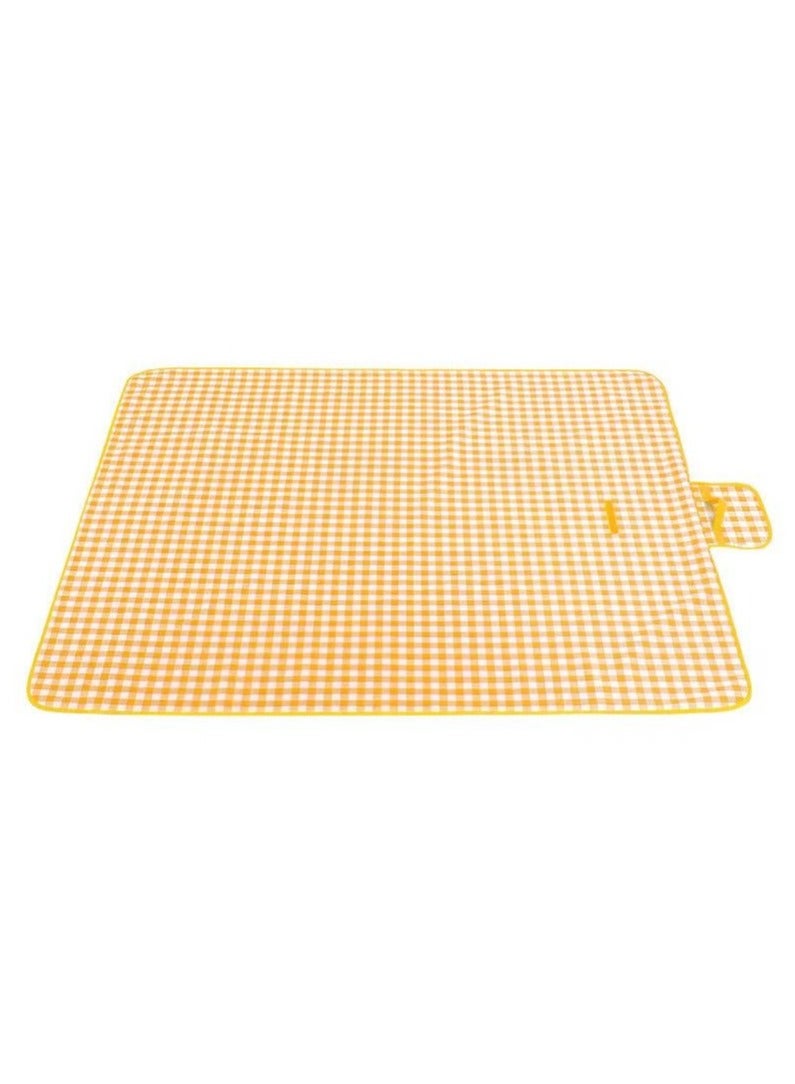 Extra-Large Picnic Mat Beach Mat, 80''x80'' Picnic Mat Waterproof Sand Resistant Foldable Portable Outdoor Camping Hiking Travel Meadow Park Music Festival Lawn Mat (Yellow Check, 80x80 inches) - Image 3