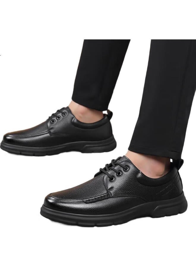 Egchi Men'S Business Casual Shoes Top Layer Cowhide Work Driving Shoes Men J7275 Black 40 - Image 1