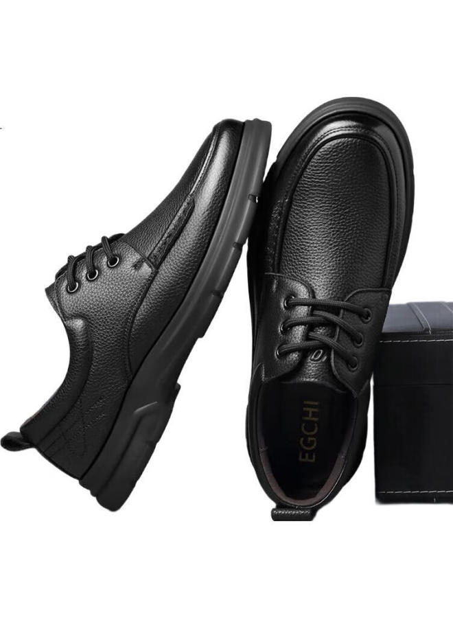 Egchi Men'S Business Casual Shoes Top Layer Cowhide Work Driving Shoes Men J7275 Black 40 - Image 2
