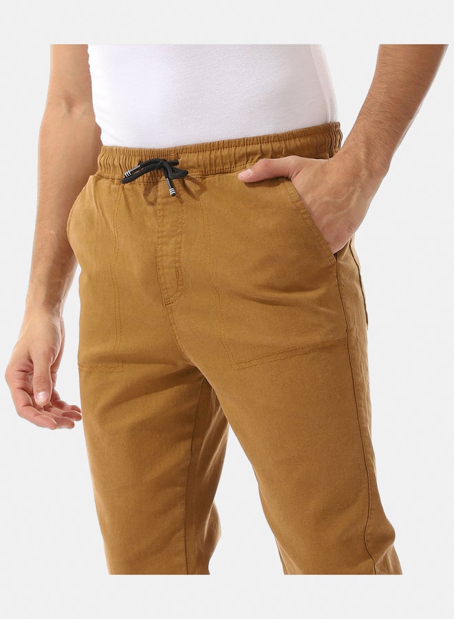 Andora Stitched Elastic Waist Casual Pants - Image 2