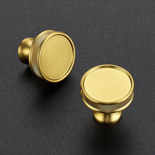 Ravinte 30 Pack 11530mm Brushed Gold Cabinet Knobs Knurled Dresser Drawer knobs Kitchen Cupboard Handles for Cabinet Hardware - Image 3