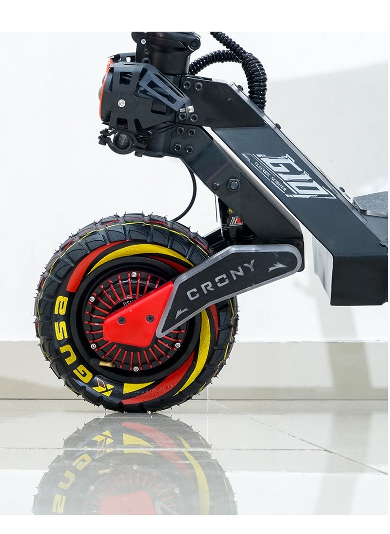 Crony G10 1500W×2 E-Scooter, Max Range 75KM, Up to 75km/h, 10" All-Terrain Tires, NFC Lock, 48V 25AH Battery, Foldable Off-Road Electric Scooter for Adults, Hydraulic Oil Brakes, Dual Suspension, Impressive Top Fast Speed Brushless Motor, Heavy Duty Portable E-SkateBoard, LCD Display, LED Base Light, Mobile Holder, Seat, Front Bag, App-Compatible High-Capacity Urban Commuter E-Bike, Red  - Image 5