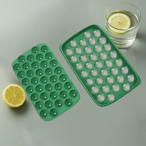 Greeya Ice Cube Tray - BPA Free Silicone Flexible Easy Release 37 Ball Ice Cube Maker - Reusable Silicone Ice Trays for Freezer - Image 5