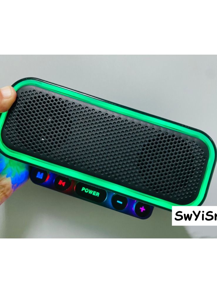 Portable Transparent Luminous Colorful RGB Dazzling Desktop Card Audio Double Trumpet Mechanical Button Smart Bluetooth Speaker - Image 3