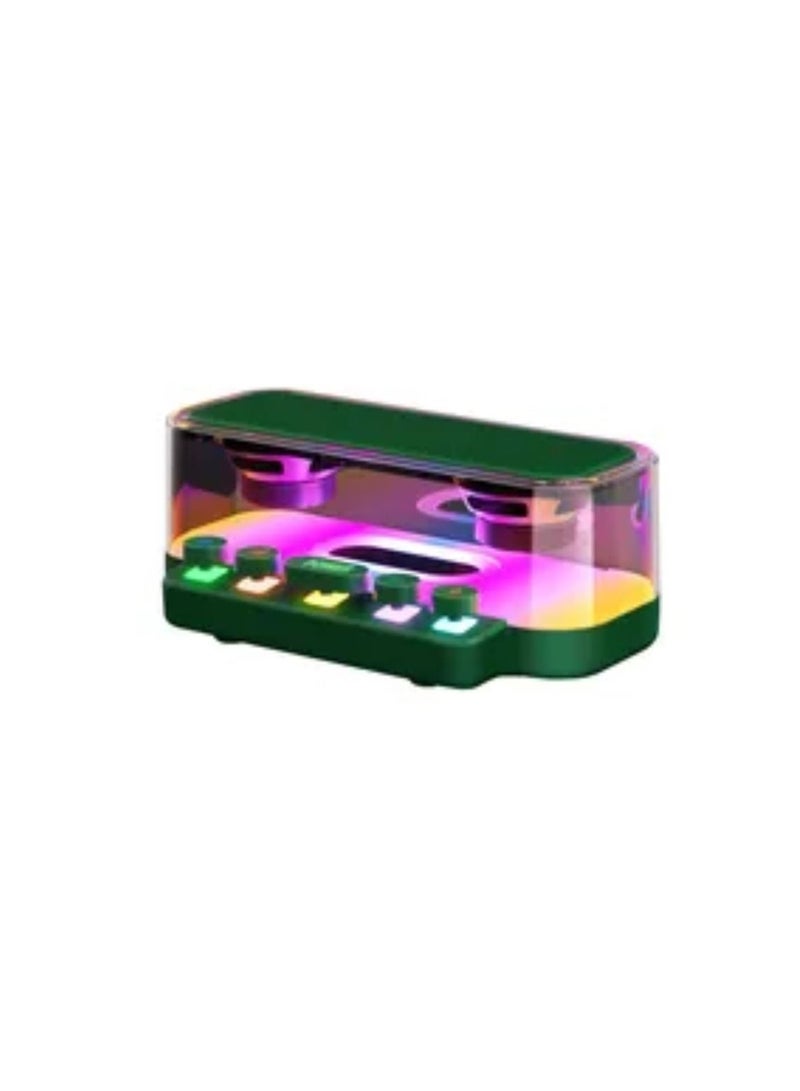 Portable Transparent Luminous Colorful RGB Dazzling Desktop Card Audio Double Trumpet Mechanical Button Smart Bluetooth Speaker - Image 1