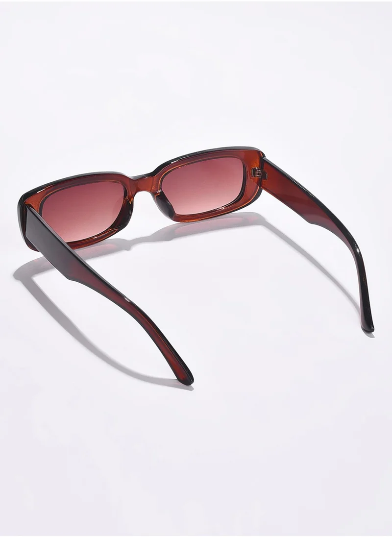 صوص هاوت Brown Lens Brown Rectangle Sunglasses