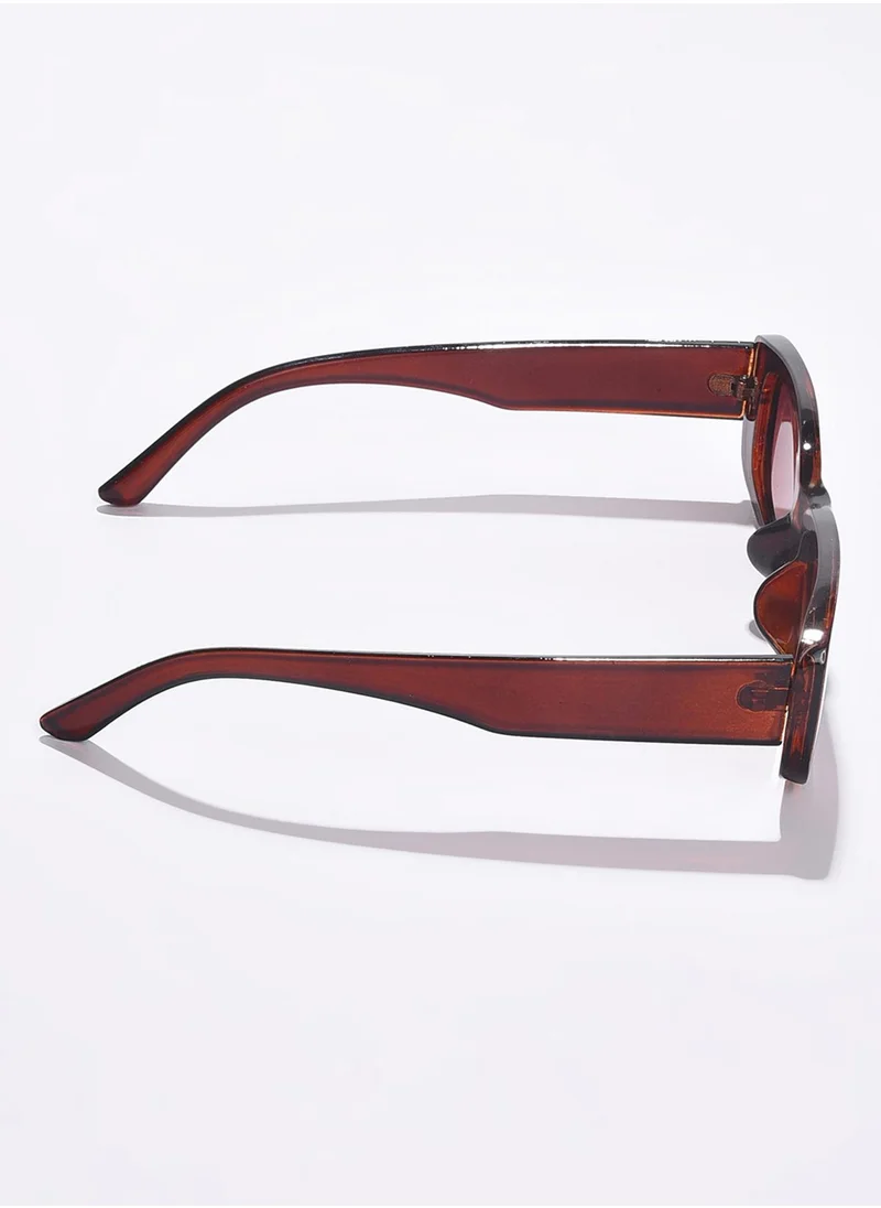 صوص هاوت Brown Lens Brown Rectangle Sunglasses