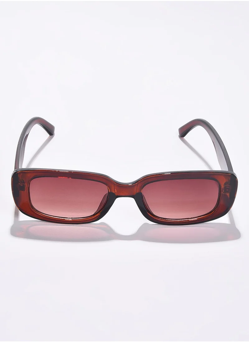 صوص هاوت Brown Lens Brown Rectangle Sunglasses