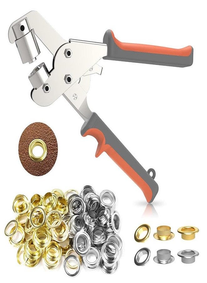Do It Yourself DIY Crafts Grommet Installation Tool Kit with Pliers, Metal Grommets, 1/4 and 3/8 inch Dies, Silver and Gold (1, 200 Silver and Gold Grommet & Washer) - Image 4
