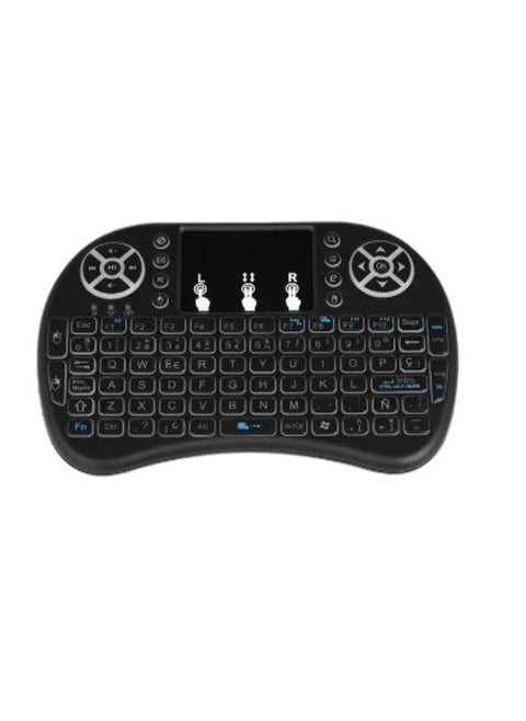Wireless Keyboard Remote Control With Touchpad For Smart TV Black